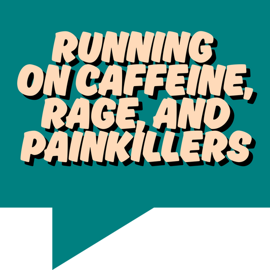 Running on Caffeine, Rage & Painkillers Sticker